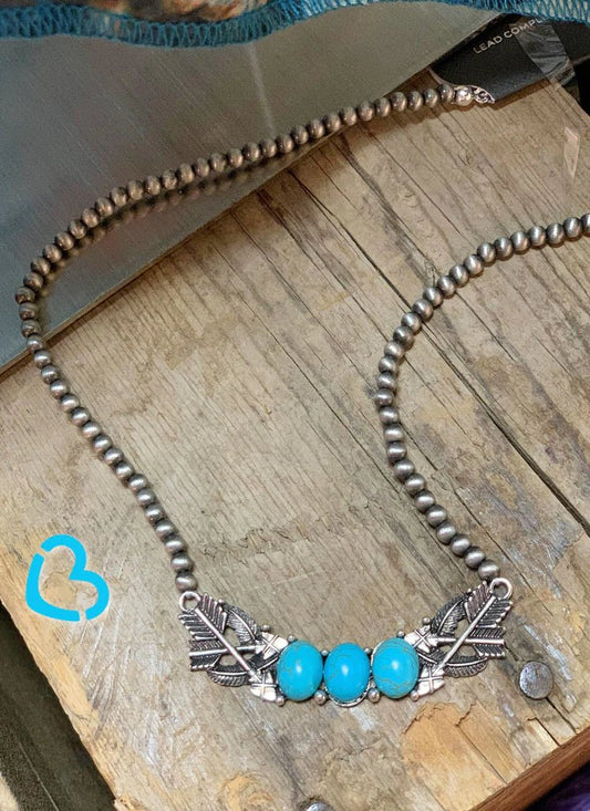 Turquoise Arrow Necklace - CountryFide Custom Accessories and Outdoors