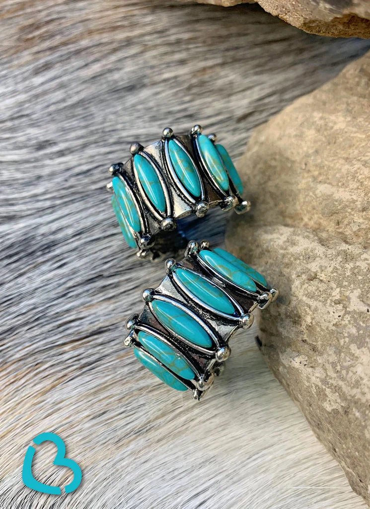 Turquoise Hoop Earrings - CountryFide Custom Accessories and Outdoors