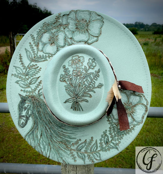 WILD FLOWERS AND WILD HORSES FEDORA - CountryFide Custom Accessories and Outdoors