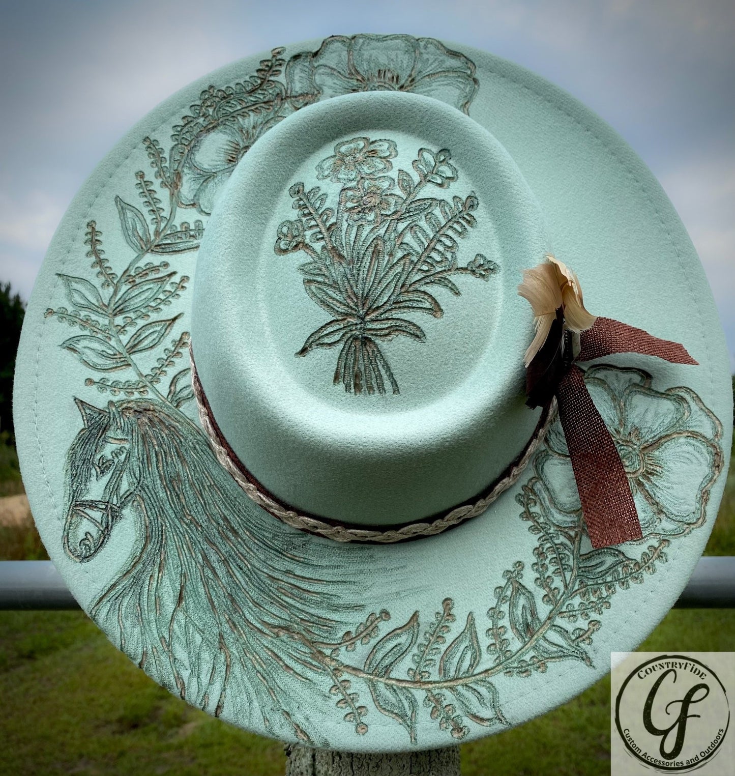 WILD FLOWERS AND WILD HORSES FEDORA - CountryFide Custom Accessories and Outdoors