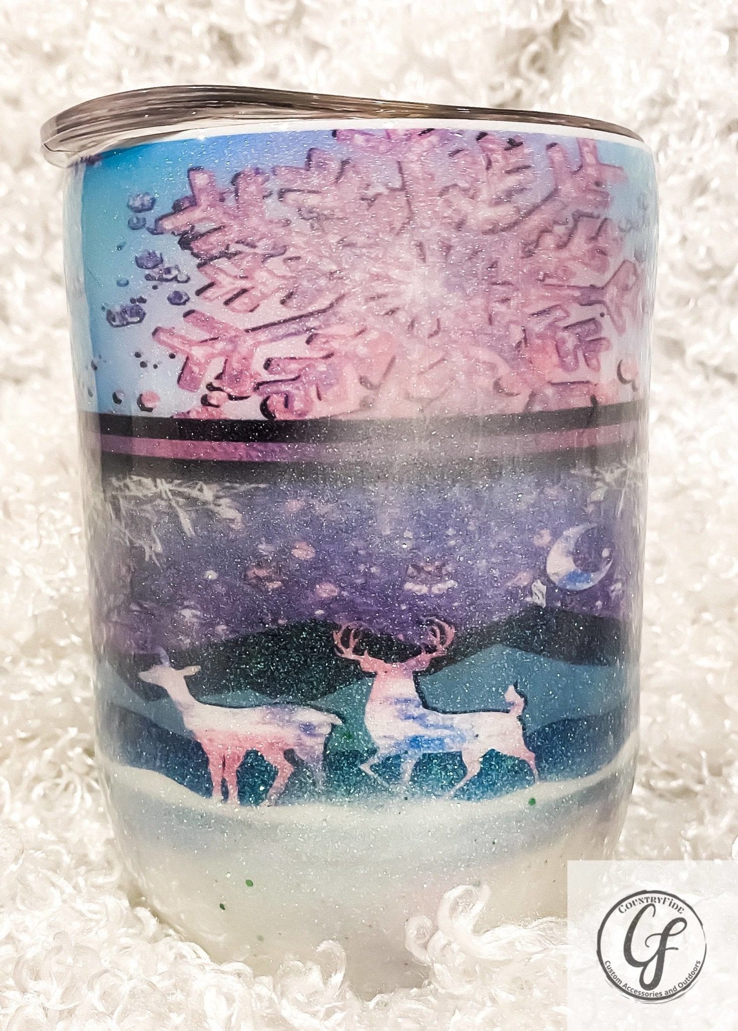 Wine Deer Glitter - CountryFide Custom Accessories and Outdoors