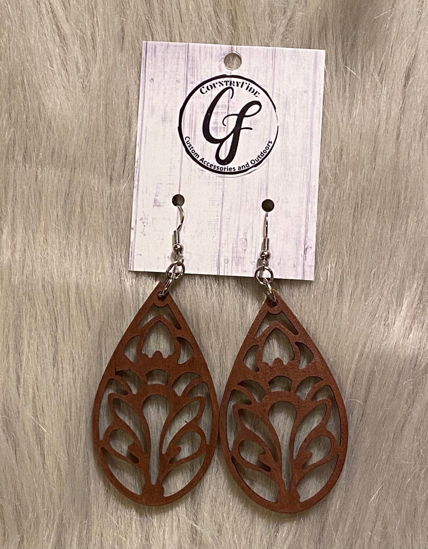 Wood Scroll Cut-Out Earrings - CountryFide Custom Accessories and Outdoors